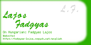 lajos fadgyas business card